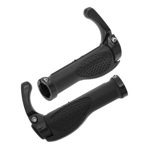 BULLSPANN 1セット 自転車グリップ 滑り止め 人間工学設計自転車グリップ 牛の角自転車ハンドルバーグリップ Eバイク トレッキングバイク MTB用 ブラック