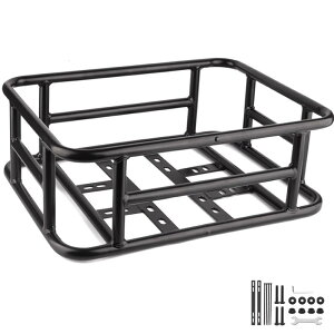 Niesporek 自転車後ろカゴ リアカゴ 自転車リアバスケット 大きい 自転車カゴ うしろ アクセサリー付き