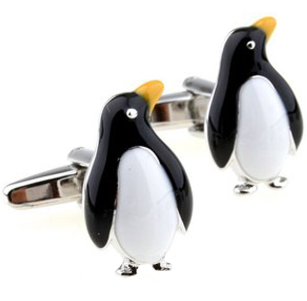 ペンギンデザインでとっても愛らしいですね ペンギンデザイン 大人気 カフリンクス カフスボタンカフスリンクス 海外