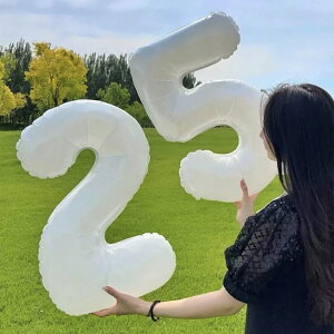数字バルーン ホワイト ナンバーバルーン 白 数字風船 誕生日飾りつけ