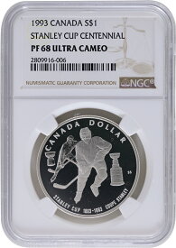 カナダ 1993 1ドル銀貨 NGC PF68 Ultra Cameo 銀500 36mm プルーフ完全未使用