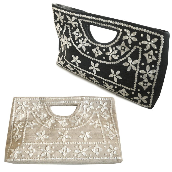 楽天市場】モイナ Moyna シェルビーズクラッチバッグ ハンドバッグ  