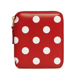 コムデギャルソン(COMME des GARCONS)レザー二つ折り財布 ラウンドファスナー ポルカドットウォレット POLKA DOTS Leather Wallet ブラック レッド SA2100PD【あす楽対応_関東】