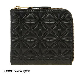 コムデギャルソン(COMME des GARCONS)レザーコンパクト財布 EMBOSSED LEATHER LINE PATTERN A Leather Wallet ブラック SA310E【あす楽対応_関東】