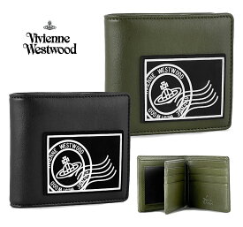 ヴィヴィアンウエストウッド Vivienne Westwood 二つ折り財布 DEPOT BILLFOLD WITH ID WINDOW ヴィーガンレザー コンパクトウォレット