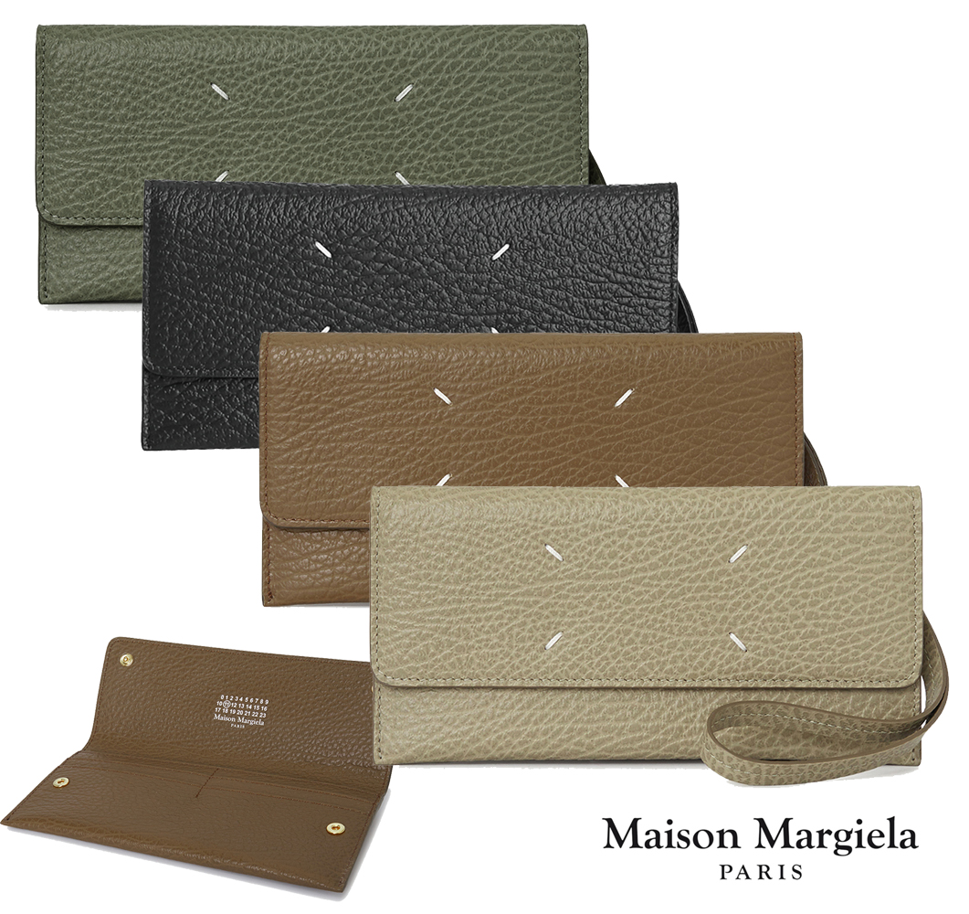 【2022年入荷モデル】Maison Margiela(メゾン マルジェラ) レザー長財布 札入れ ロングウォレット 4ステッチ ストラップ付き  S36UI0418 P4455【あす楽対応_関東】 | ブランドShop オレンジクッキー