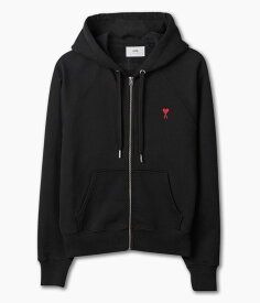 【大きいサイズ】Ami paris（アミ パリス）パーカー メンズ フーディー ブラック アウター AMI ALEXANDRE MATTIUSSI AMI DE COEUR ZIPPED HOODIE ジップアップ ジャケット USW415 747 001【あす楽対応_関東】