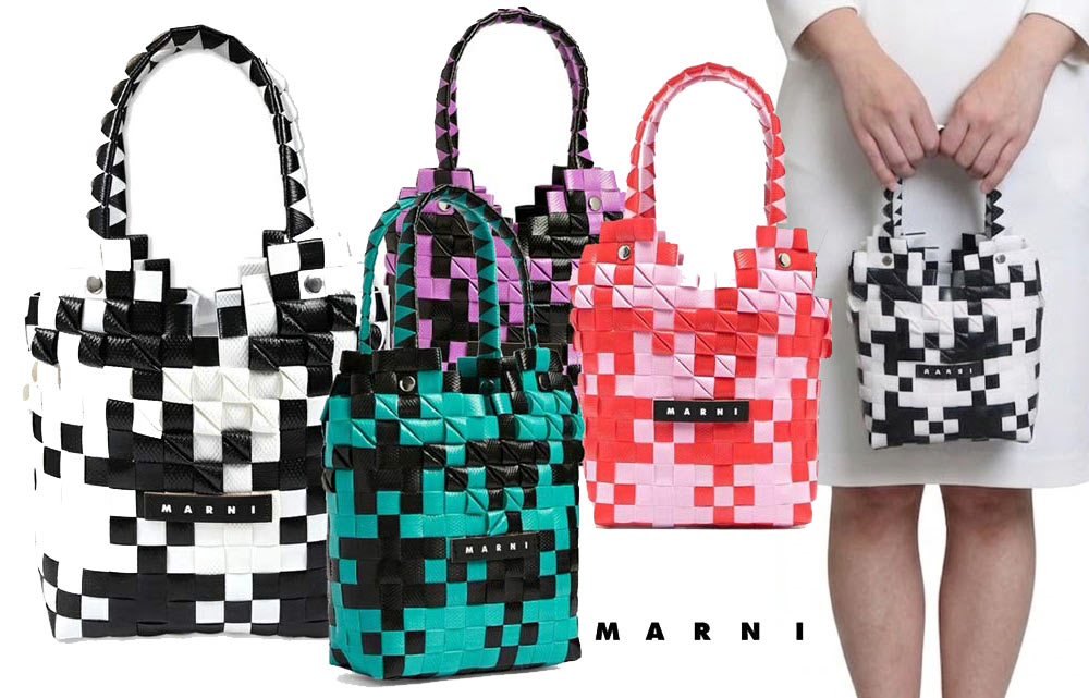 マルニ MARNI かごバッグ ダイヤモンドバスケット マイクロサイズ ピクニックバッグ ウォーブン製 トートバッグ MARNI KIDS M00637 M00IW キッズ レディース 母の日 ギフト 2026 - メイン画像 1