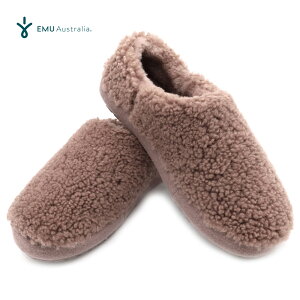 【2025年秋冬モデル】EMU Australia エミュー スリッポン ASTON W13207 フラットシューズ もこもこ ファーシューズ 屋外 屋内兼用 ルームシューズ スリッパ レディース MUSHROOM