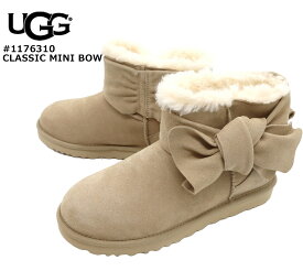 UGG アグ ムートンブーツ クラシックミニ ボウ リボン ムートンシューズ シープスキン 靴 サンド W CLASSIC MINI BOW 1176310