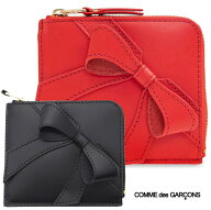 コムデギャルソン COMME des GARCONS Big Bow ビッグ ボウ リボン レザーコンパクト財布 ジップウォレッ…