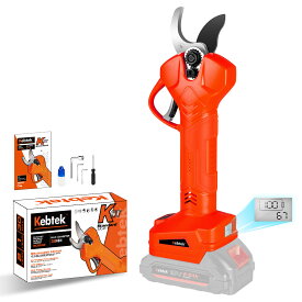 【マキタ互換、延長ポール接続可】Kebtek電動剪定鋏 切断径32mm コードレス 充電式剪定ばさみ マキタ18Vバッテリーと互換可 電動 園芸はさみ LCD切断回数と残量表示 日本語取扱説明書付き 品番B05532-body（本体のみ、バッテリーは別売り）