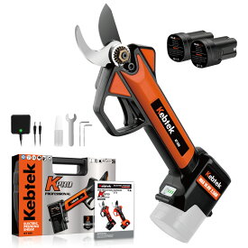 【軽量880g・日本製フッ素刃】Kebtek 電動剪定バサミ 16.8V コードレス 充電式剪定ばさみ 2500mAhリチウム電池2個付き 電動枝切り鋏 【0.4秒高速切断】プロ 剪定鋏 園芸 造園 果樹園 剪定工具 日本語取扱説明書付き 切断径30mm 品番KT930