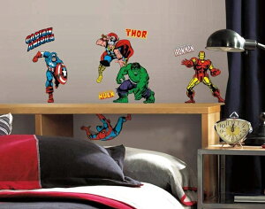 �}�[�x�� �E�H�[���X�e�b�J�[ 4�V�[�g�Z�b�g����@�f�J�[�� Marvel Classics Peel And Stick Wall Decals