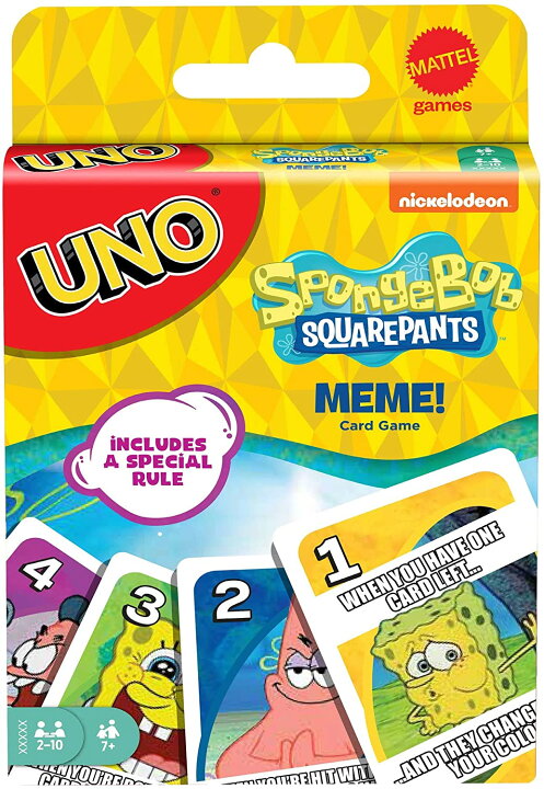 楽天市場 パッケージアウトレット スポンジボブ カードゲーム Uno ウノ 日本未発売品 Mattel Games Uno Spongebob Squarepants ネコポス便は送料無料 オレンジマミー