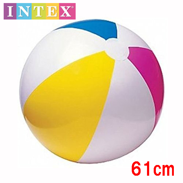 定番のカラフルなビーチボール。プールや海でも大活躍 BiG!INTEX ビーチボール 61cm 定番カラー 大きくて楽しいよ海やプールに！