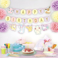 ポケットモンスター 女の子用バースデーデコレーションセット フラワーポム 誕生日ガーランド パーティー…