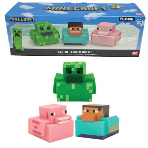 ph[ }CNtg o[_bN3Zbg Aq Ђ Paladone Minecraft Rubber Duckies, Set of 3 Minecraft Bath Ducks }