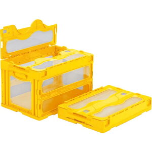 サンコー フタ一体型折りたたみコンテナー 559000 マドコンC-50Bイエロー ( SKO-C-50B-YE ) 三甲(株)