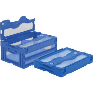 サンコー フタ一体型折りたたみコンテナー 559030 マドコンC-30Bブルー ( SKO-C-30B-BL ) 三甲(株)