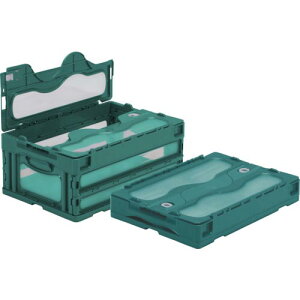 サンコー フタ一体型折りたたみコンテナー 559030 マドコンC-30Bグリーン ( SKO-C-30B-GR ) 三甲(株)