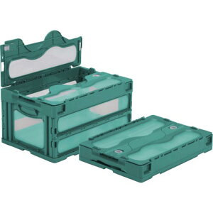 サンコー フタ一体型折りたたみコンテナー 559020 マドコンC-40Bグリーン ( SKO-C-40B-GR ) 三甲(株)