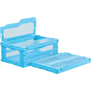 サンコー フタ一体型折りたたみコンテナー 559200 マドコンライトC-55Bブルー ( SKMLO-C-55B-BL ) 三甲(株)