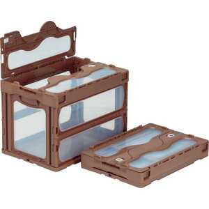 サンコー フタ一体型折りたたみコンテナー 559230 マドコンC-60Bブラウン ( SKO-C-60B-BR ) 三甲(株)