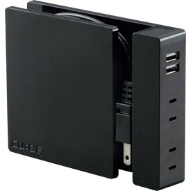 ハタヤ　USBポート付延長コード　キュービー　パールブラック SSS-01B ( SSS01B ) （株）ハタヤリミテッド