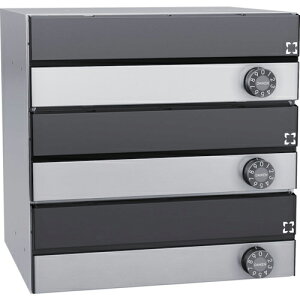 DAIKEN 集合郵便受 ポステック 前入れ前出し 大型・横型・静音ダイヤル錠・屋内仕様・3戸分 ブラック ( CSP131Y3DK ) (株)ダイケン 【メーカー取寄】