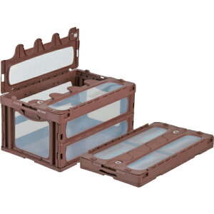 サンコー フタ一体型折りたたみコンテナー 559060 マドコンC-75Bブラウン ( SKO-C-75B-BR ) 三甲(株)