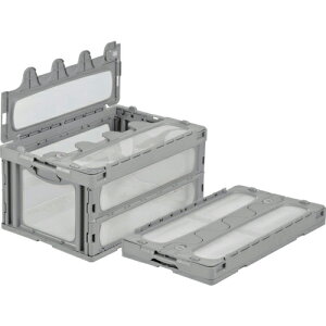 サンコー フタ一体型折りたたみコンテナー 559060 マドコンC-75B ライトグレー ( SKO-C-75B-GLL ) 三甲(株)