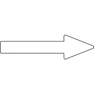 緑十字 配管方向表示ステッカー →白矢印 貼矢91 30×100mm 10枚組 アルミ ( 193391 ) (株)日本緑十字社