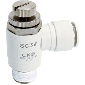 CKD　スピードコントローラエルボタイプ　ワンタッチ継手付　 SC3W-10-8-P6 ( SC3W108P6 ) CKD（株）