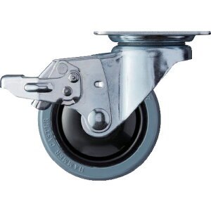 ハンマー 静音旋回式ゴム車輪(ナイロンホイール・ベアリング)65mm ストッパー付 ( 417BBS-FR65 ) ハンマーキャスター(株)