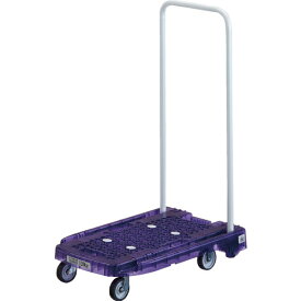 TRUSCO 【売切廃番】樹脂台車 アクロキャリー PC製 省音車輪 600X390 バイオレット透明 ( AC-1PC-VI ) トラスコ中山(株)