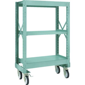 TRUSCO R3型ボルト式中量棚W900XD500XH1400 3段 Φ150 ゴムキャスター付 ( R3-4353-G150 ) トラスコ中山(株)