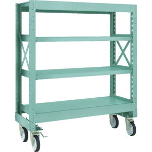 TRUSCO R3型ボルト式中量棚W1200XD500XH1400 4段 Φ150 ゴムキャスター付 ( R3-4454-G150 ) トラスコ中山(株)