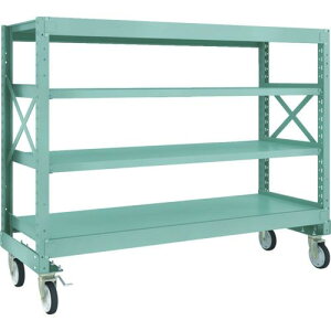TRUSCO R3型ボルト式中量棚W1800XD600XH1400 4段 Φ150 ゴムキャスター付 ( R3-4664-G150 ) トラスコ中山(株)