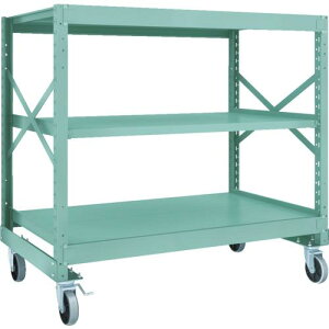 TRUSCO R3型ボルト式中量棚W1500XD900XH1400 3段 Φ150 ウレタンキャスター付 ( R3-4593-U150 ) トラスコ中山(株)