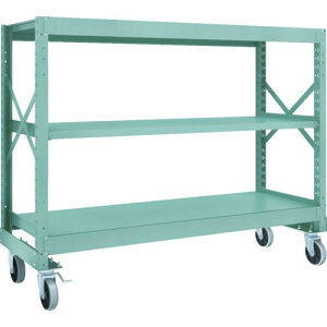 TRUSCO R3型ボルト式中量棚W1800XD600XH1400 3段 Φ150 ウレタンキャスター付 ( R3-4663-U150 ) トラスコ中山(株)