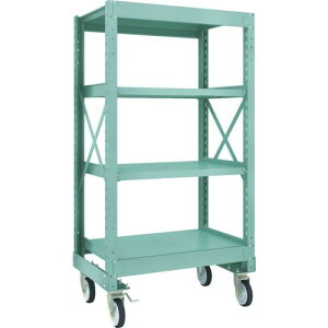 TRUSCO R3型ボルト式中量棚W900XD600XH1700 4段 Φ150 ゴムキャスター付 ( R3-5364-G150 ) トラスコ中山(株)