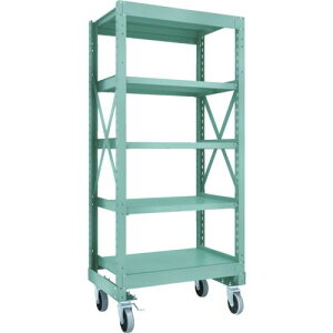 TRUSCO R3型ボルト式中量棚W900XD600XH2000 5段 Φ150 ウレタンキャスター付 ( R3-6365-U150 ) トラスコ中山(株)
