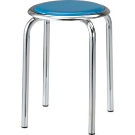 TRUSCO 丸イス メッキ仕上げ脚 Φ320XH445 ブルー ( TM-24M-B ) トラスコ中山(株)