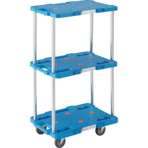 TRUSCO 樹脂製台車 ルートバン 3段式 370X500 青 ( MPB-503-B ) トラスコ中山(株)