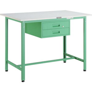 TRUSCO 軽荷重立作業台(300kg)HAE型 900X600XH900 2段引出付 ヤンググリーン色 ( HAE-0960F2 YG ) トラスコ中山(株)