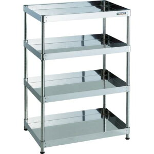 TRUSCO ステンレス製ワゴン クリーンフェニックスワゴン SUS430 ラック型 W750×D500×H1092 4段 ( CPE4-R1274 ) トラスコ中山(株)