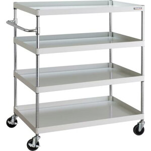 TRUSCO ツールワゴン フェニックスワゴン 省音 1000X650XH1200 4段 ホワイト ( PEW-12104-W ) トラスコ中山(株)