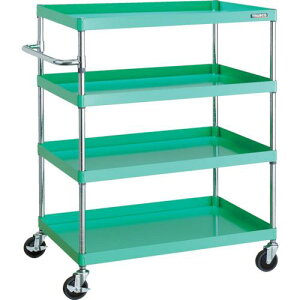 TRUSCO ツールワゴン フェニックスワゴン 省音 900X600XH1200 4段 ヤンググリーン ( PEW-1294-YG ) トラスコ中山(株)