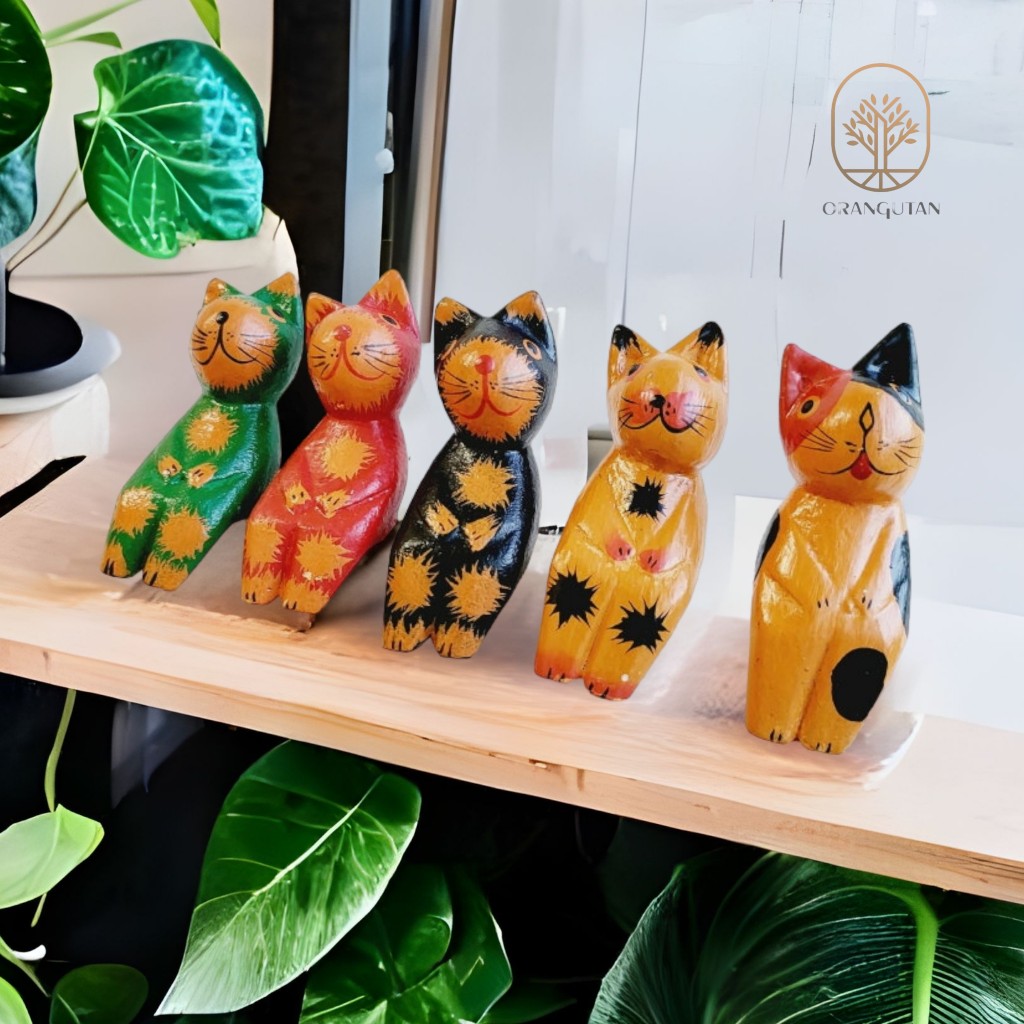 楽天市場】10002654 アジアン雑貨 木彫り アニマル ねこ バリネコ 猫
